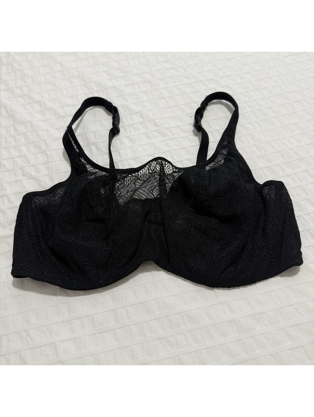 Cleo by Panache 36F Bra Sofia Mode Balconnet 10021 Black Lace Unlined Underwire